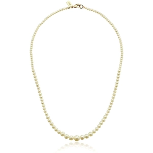 1928 Jewelry Bridal Eloquence 18" Delicate Graduated Glass Faux Pearl Strand Necklace