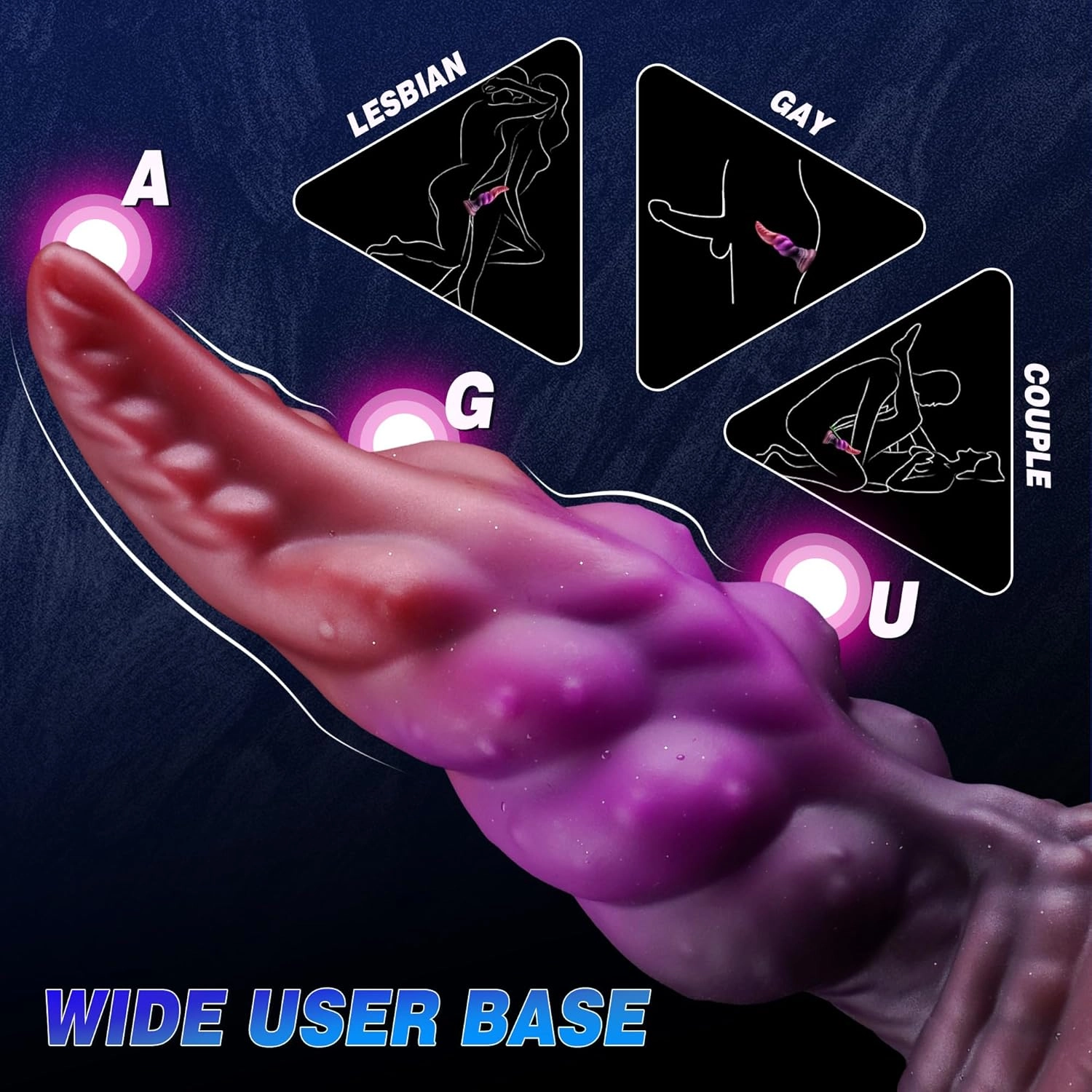 7.8 Tapered Knotted Dildo Fantasy Dildo With Strong Suction Cup-Laphwing