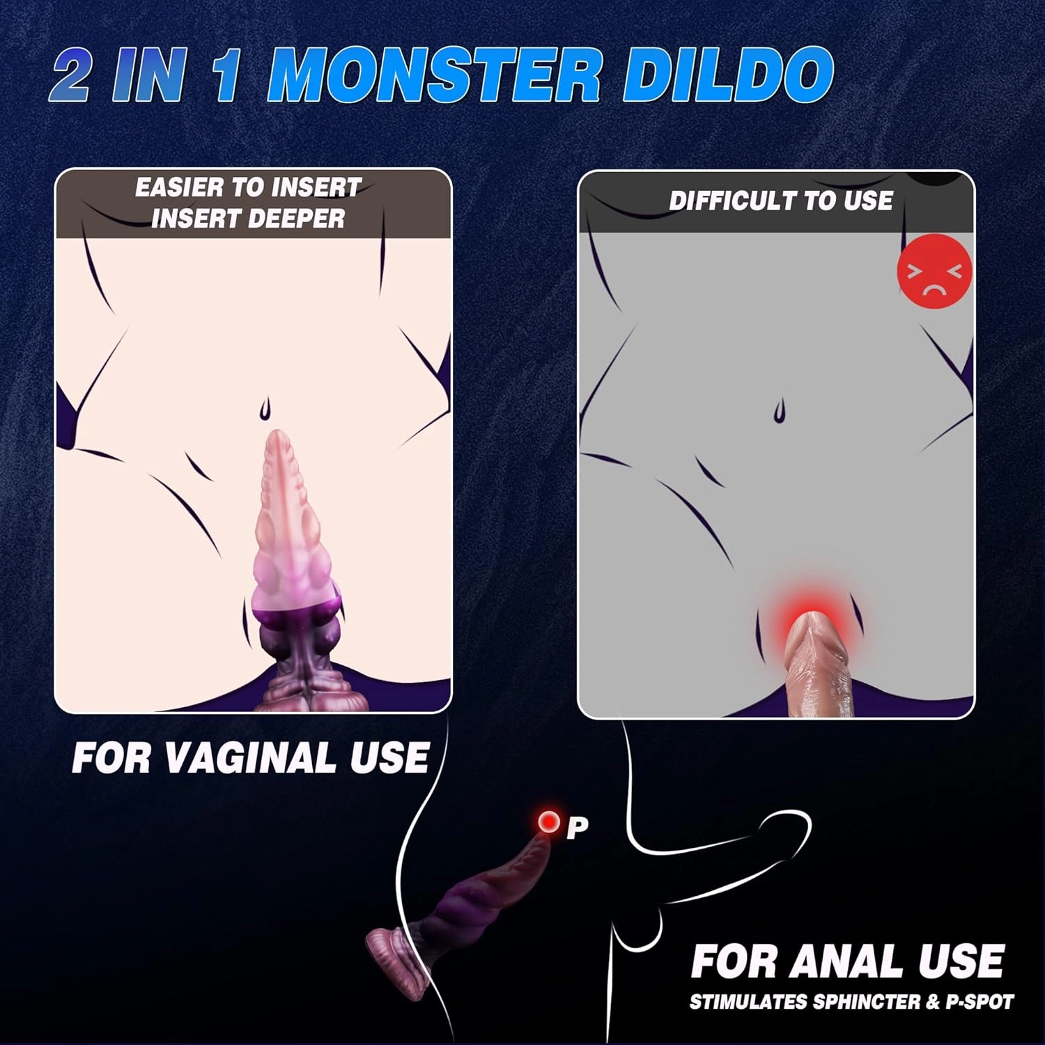7.8 Tapered Knotted Dildo Fantasy Dildo With Strong Suction Cup-Laphwing