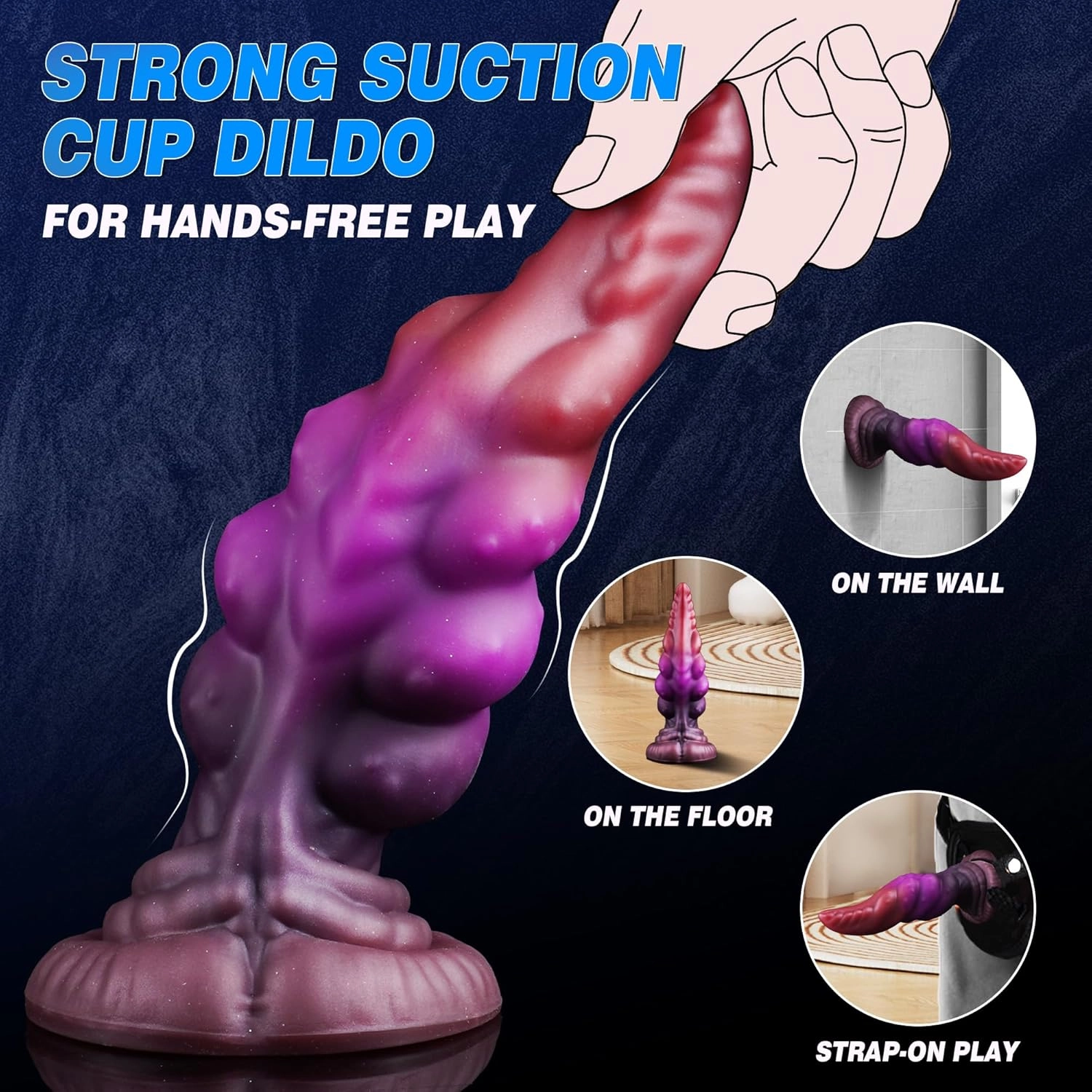 7.8 Tapered Knotted Dildo Fantasy Dildo With Strong Suction Cup-Laphwing