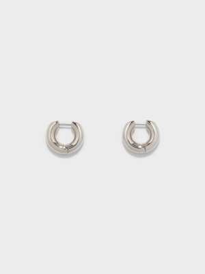 Alaya Medium Palladium-Plated Hoop Earrings