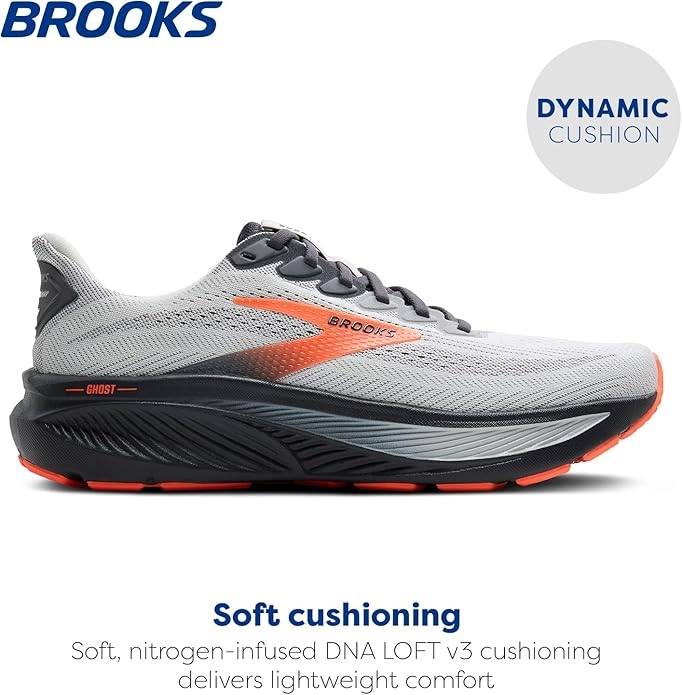 Brooks Ghost 17 (Oyster Mushroom/Orange/Ebony) - Men's