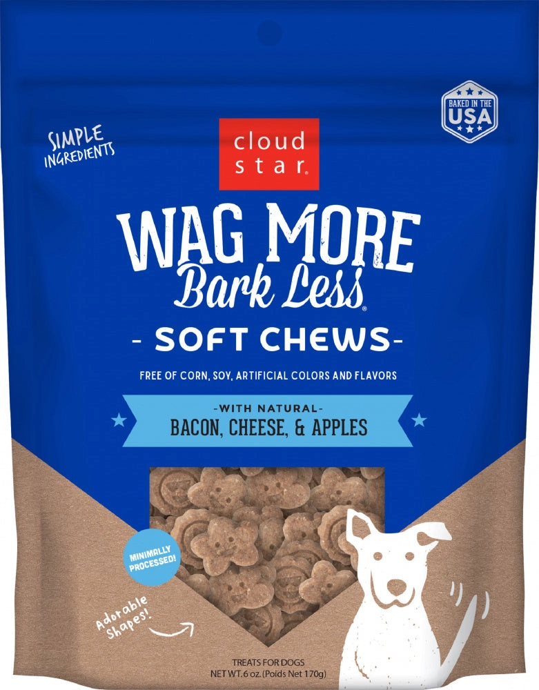 Cloud Star Wag More Bark Less Soft and Chewy Bacon Cheese and Apples Dog Treats