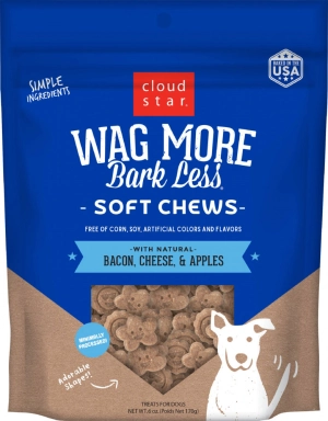 Cloud Star Wag More Bark Less Soft and Chewy Bacon Cheese and Apples Dog Treats
