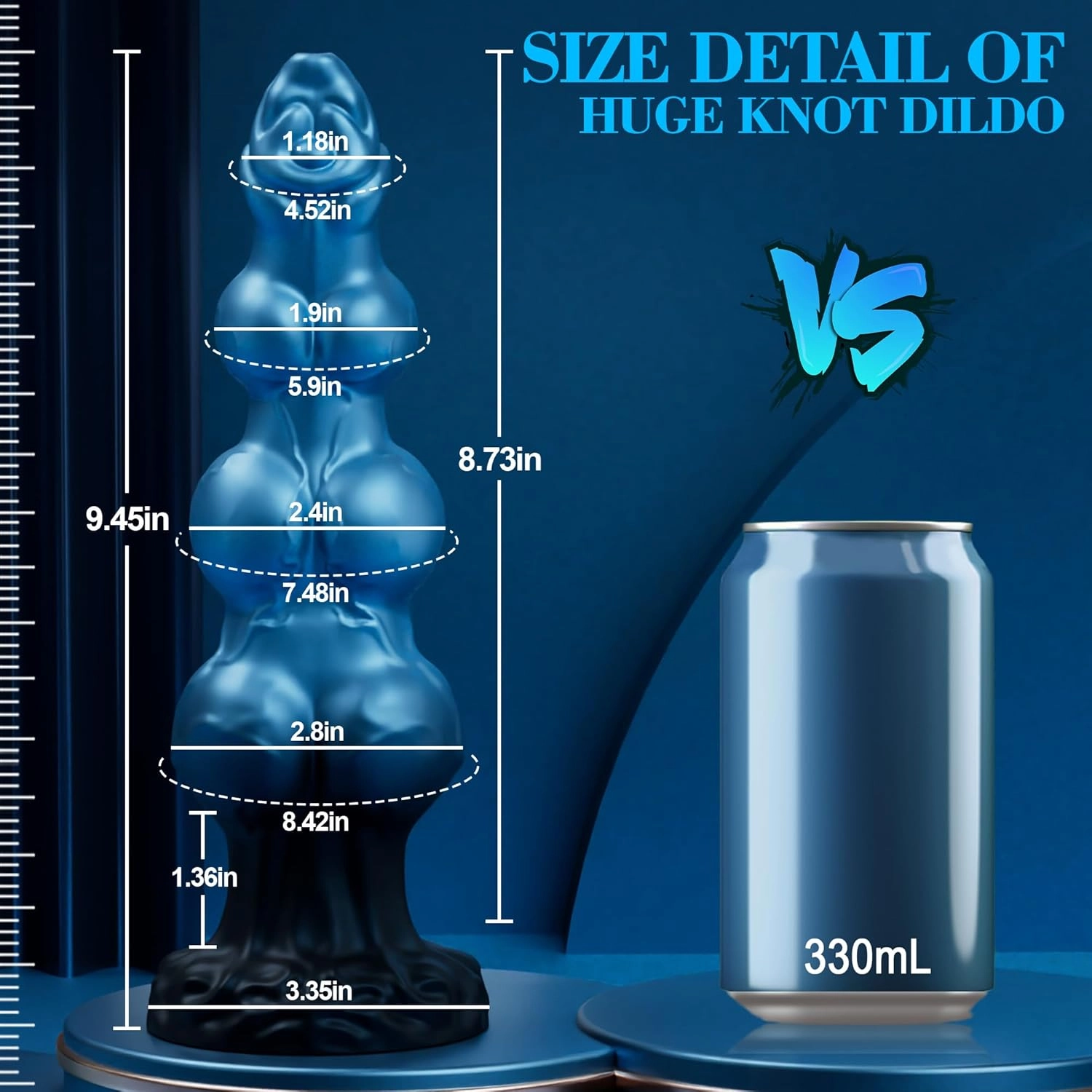 Federer 9.6 Huge Monster Dog Knot Dildo with Strong Suction Cup-Laphwing