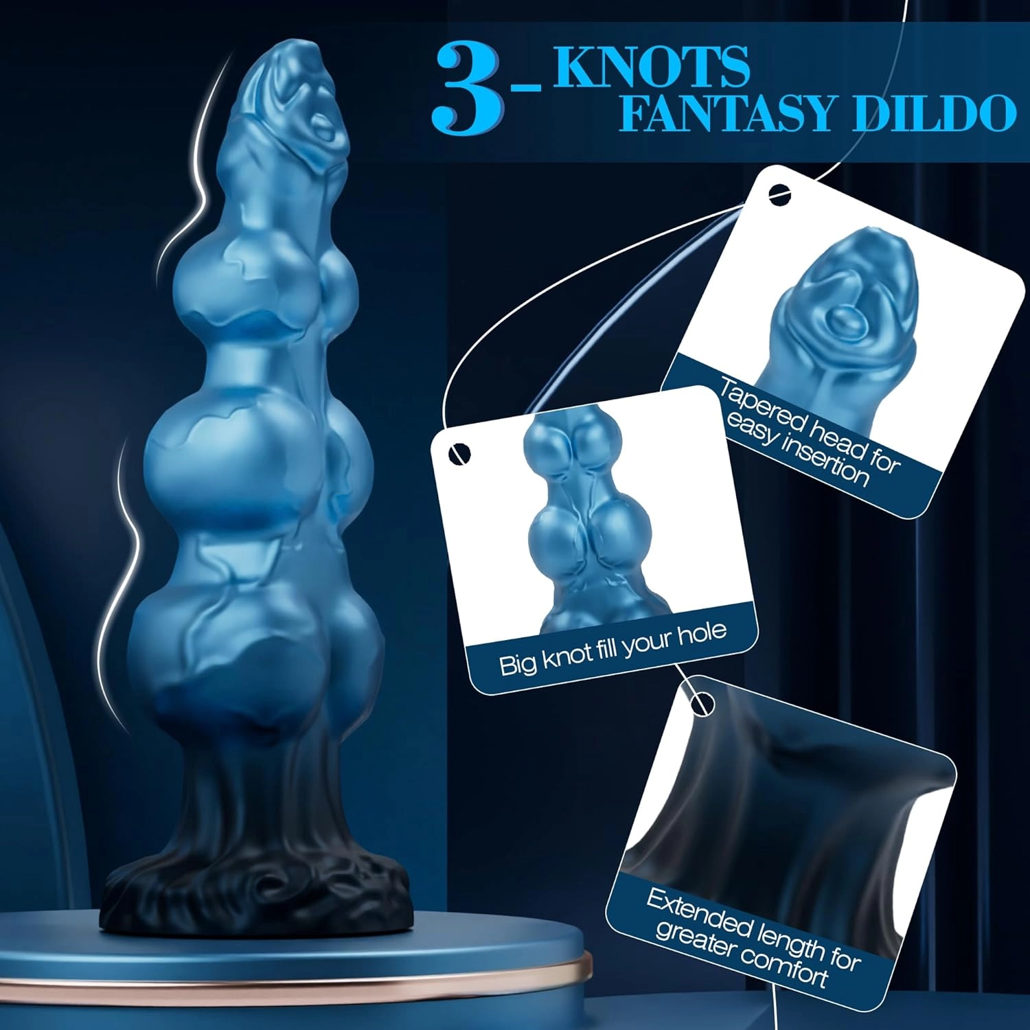 Federer 9.6 Huge Monster Dog Knot Dildo with Strong Suction Cup-Laphwing