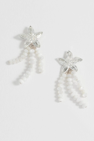 Flower Pearl Drop Earrings