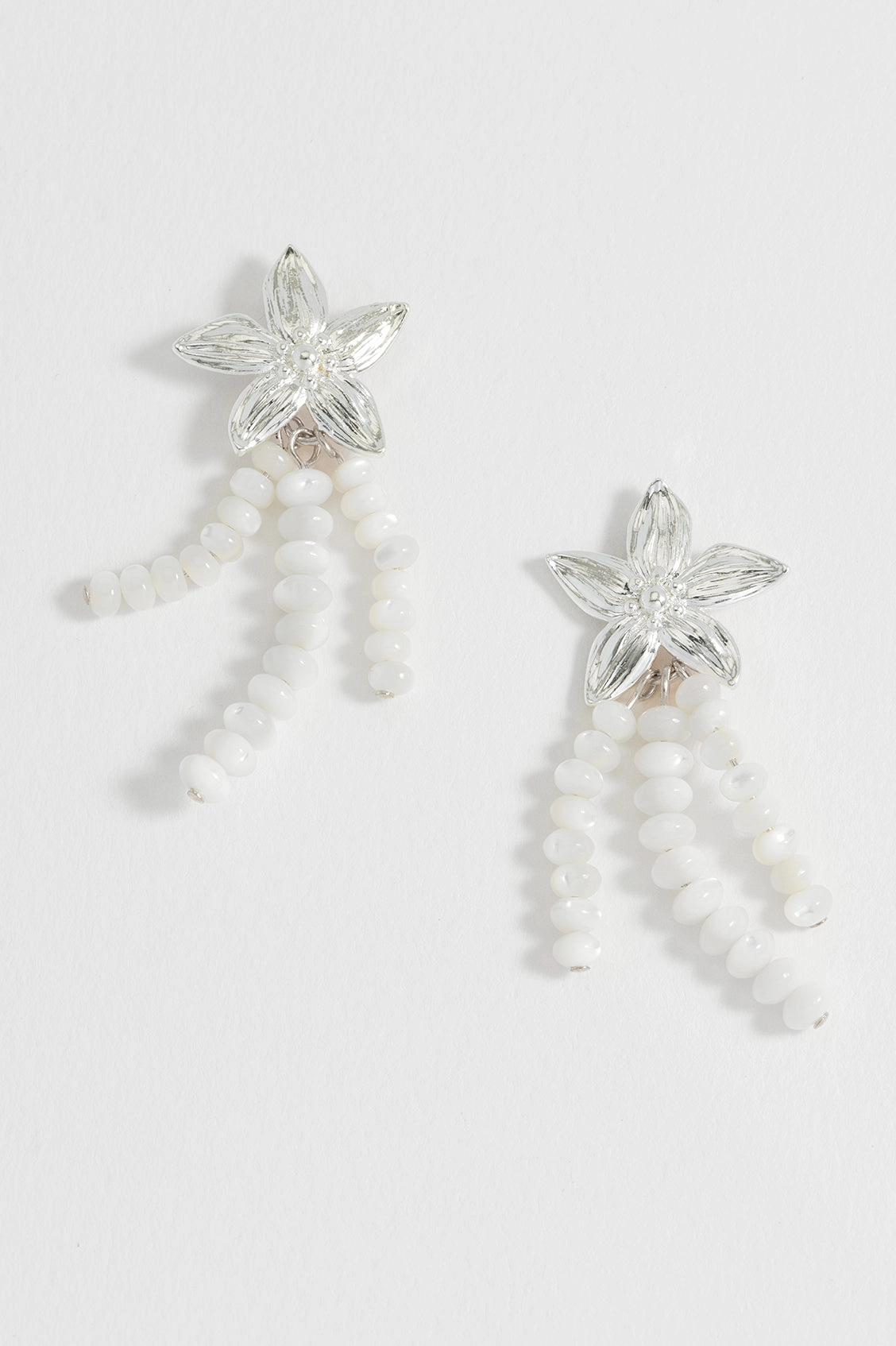 Flower Pearl Drop Earrings
