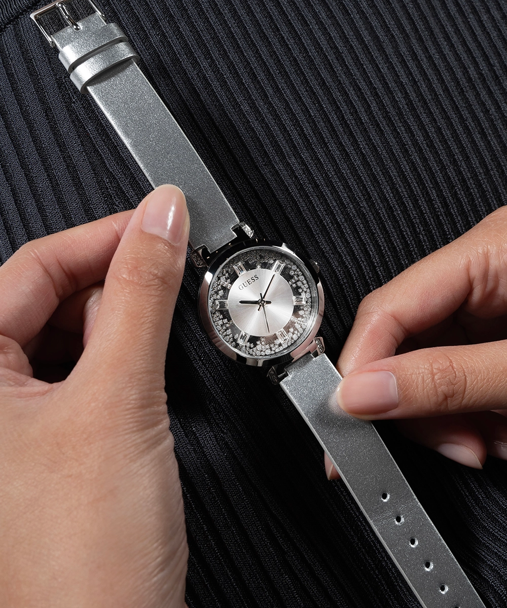 GUESS Ladies Silver Tone Analog Watch