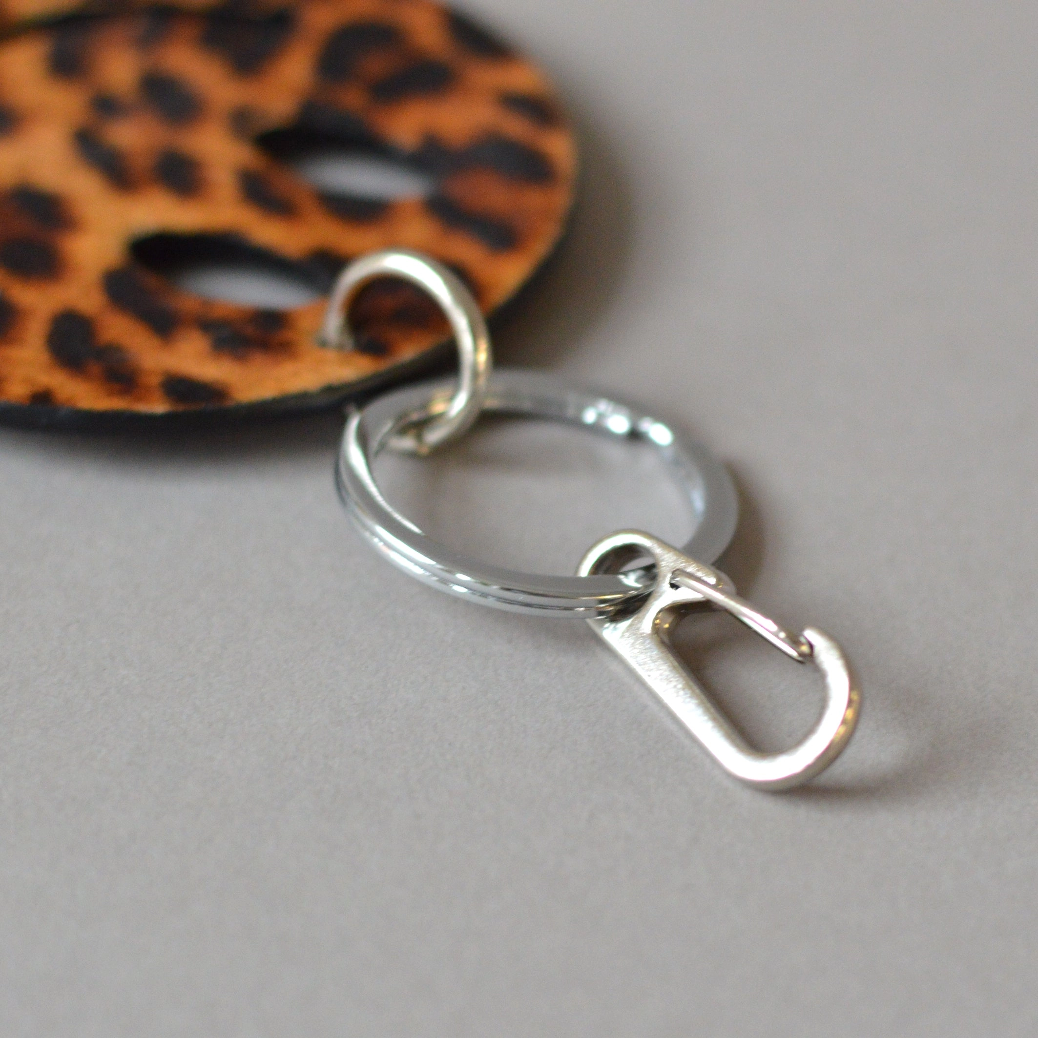 Happy Key Ring Black Leopard