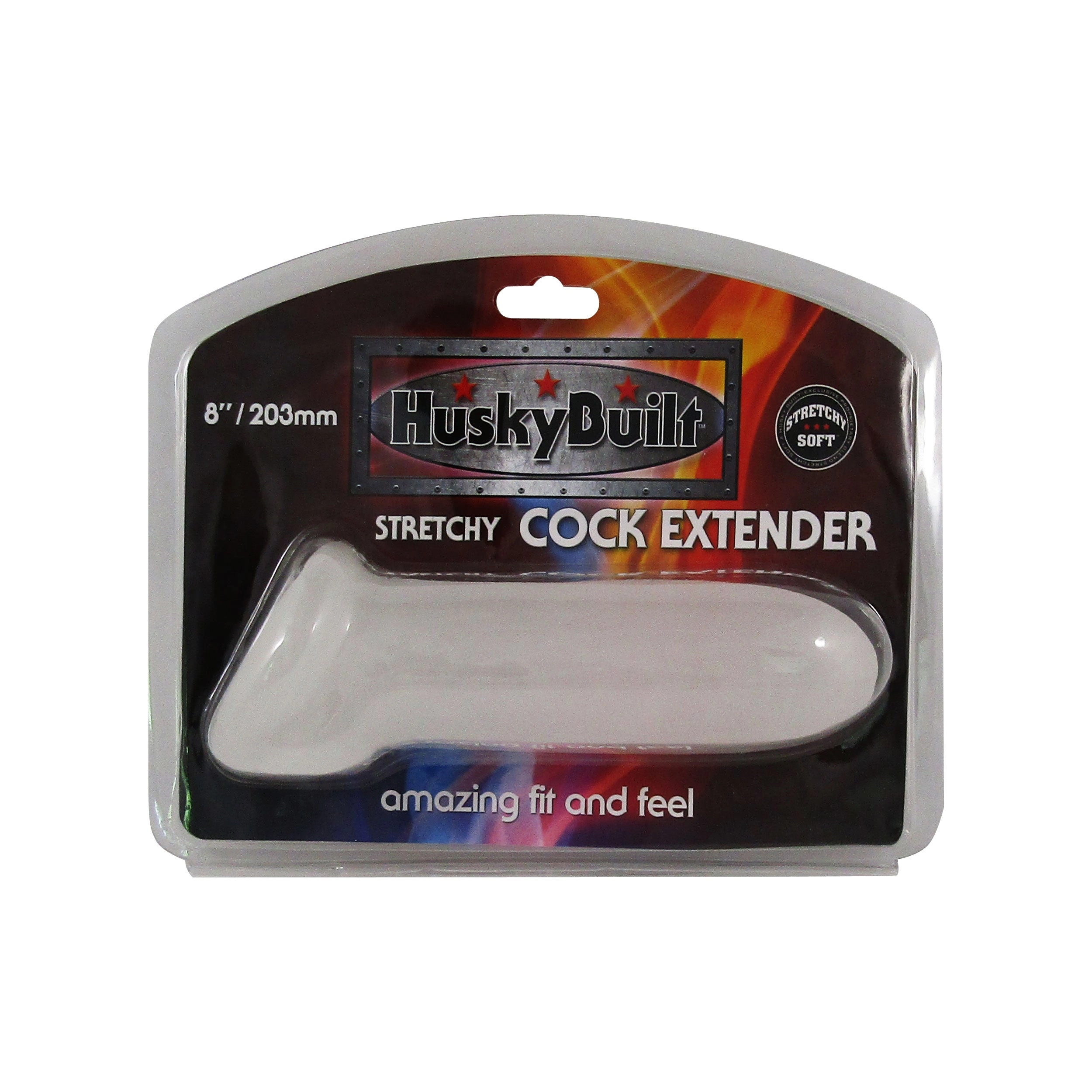 Husky Built Stretchy 8" Cock Extender - Clear