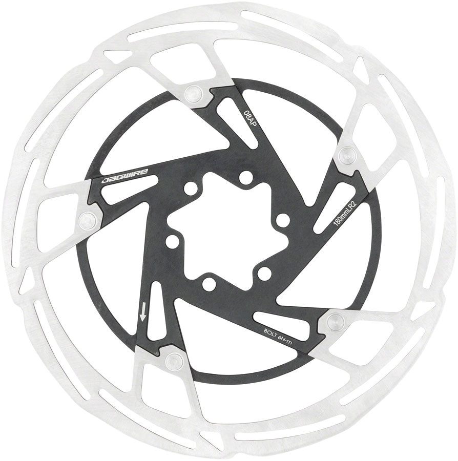 Jagwire Pro LR2 Disc Brake Rotor - 180mm, 6-Bolt, Silver/Black