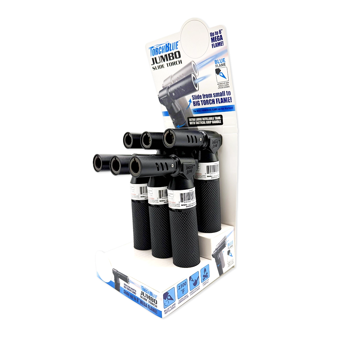 Jumbo Slide Torch Lighter - 6 Pieces Per Retail Ready Display 25772