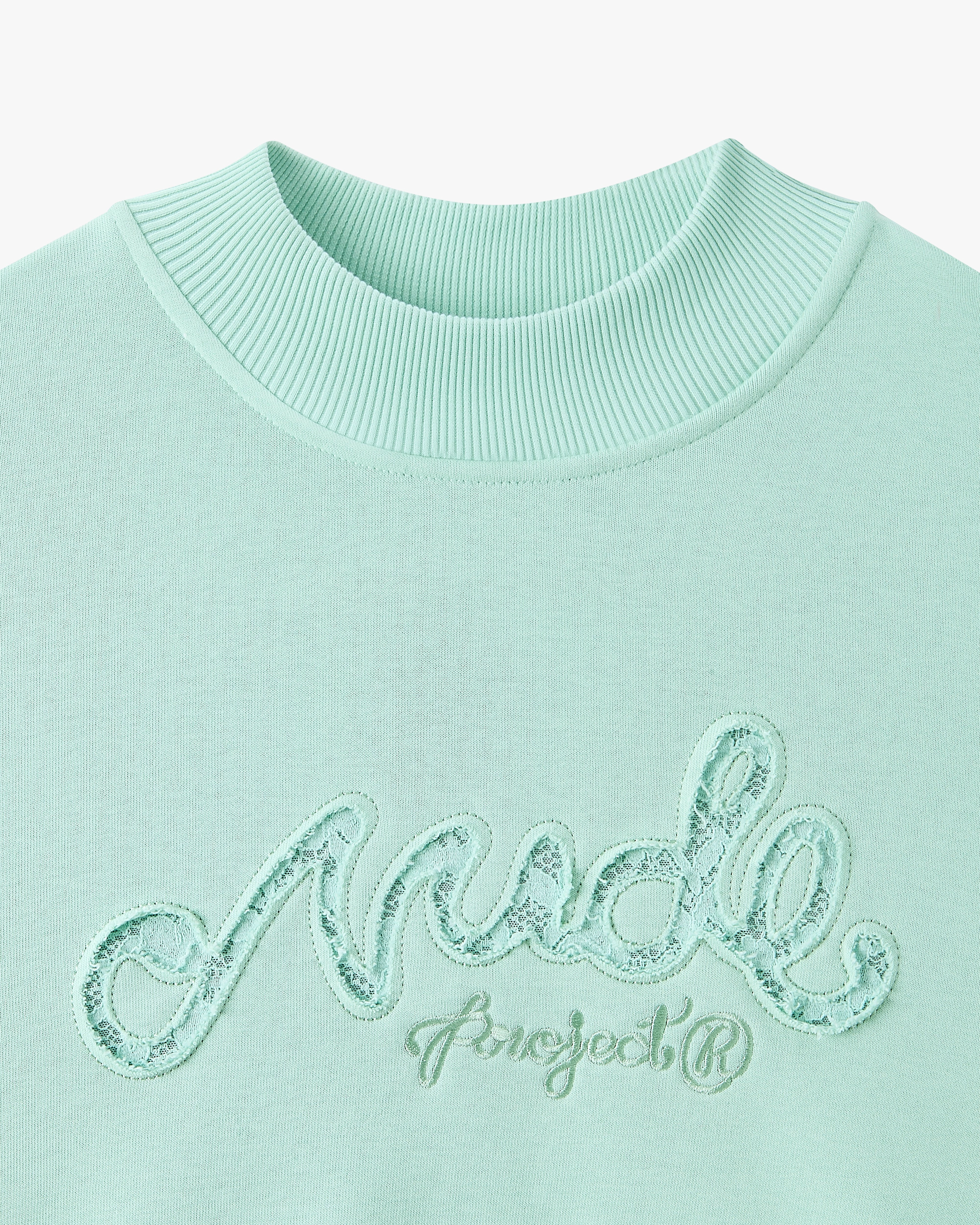 Lacy Cropped Sweatshirt Green