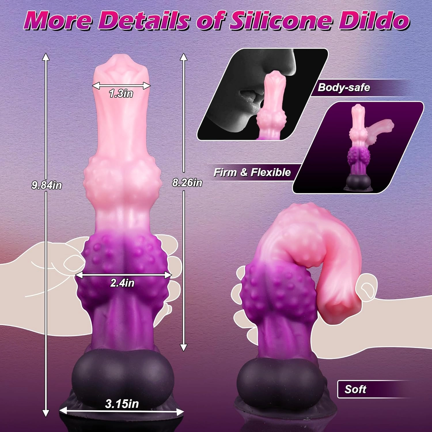 Leon 9.9 Dog Knot Dildo Huge Fantasy Dildo With Strong Suction Cup - Laphwing