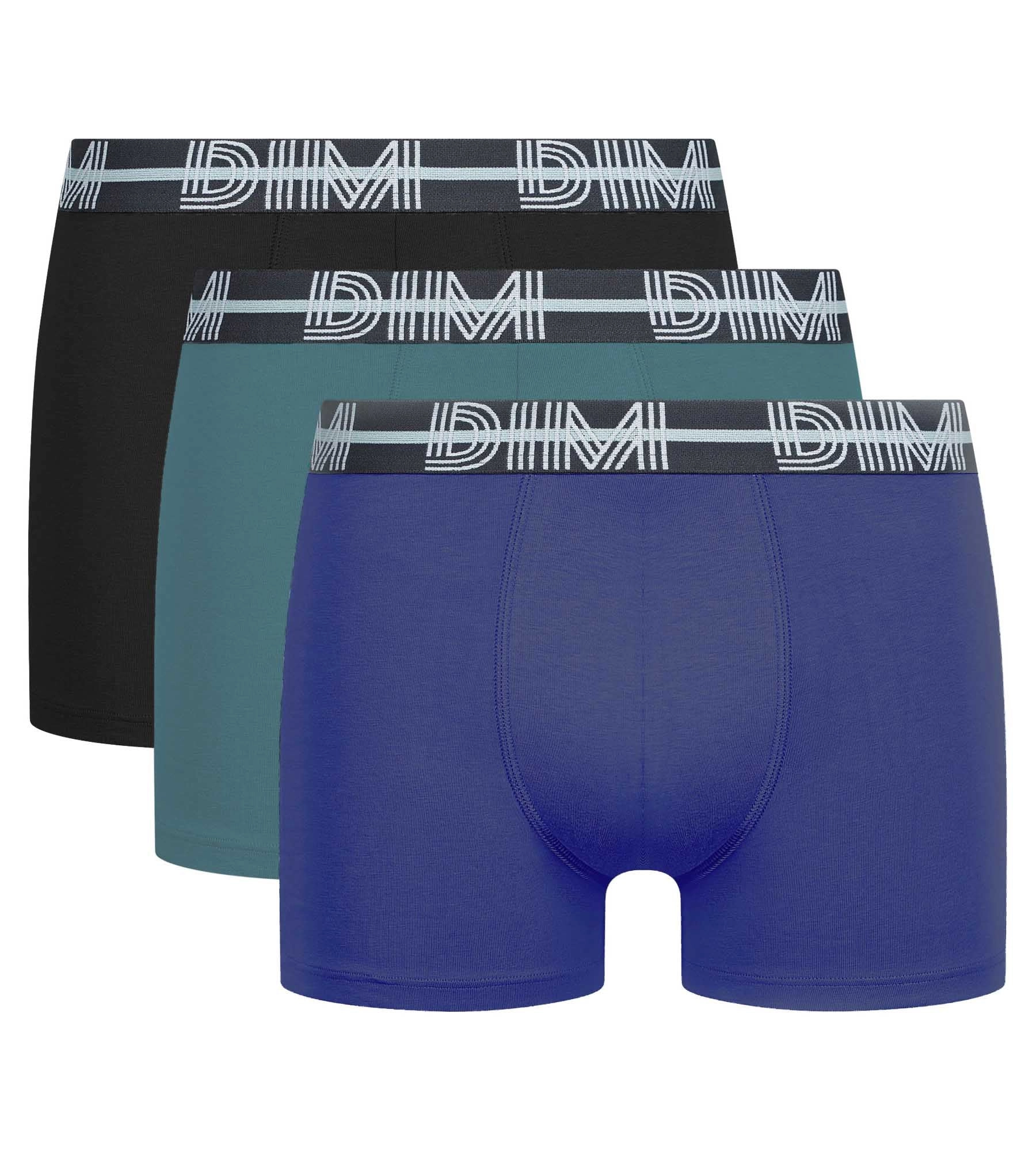 Lot de 3 boxers homme à ceinture 3D Noir Bleu Vert Dim Powerful