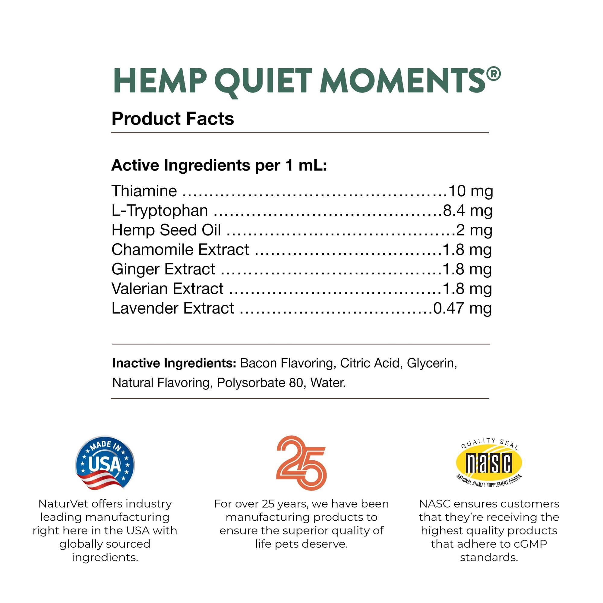 NaturVet Hemp Quiet Moments Calm Drops