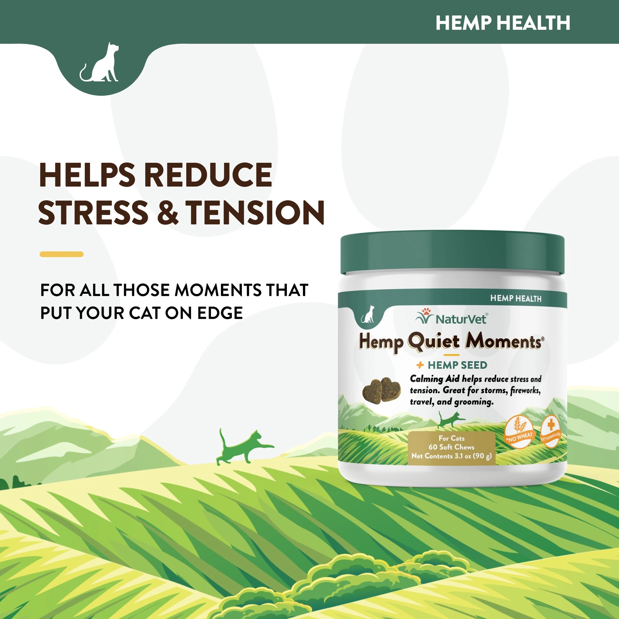 NaturVet Hemp Quiet Moments Soft Chews for Cats