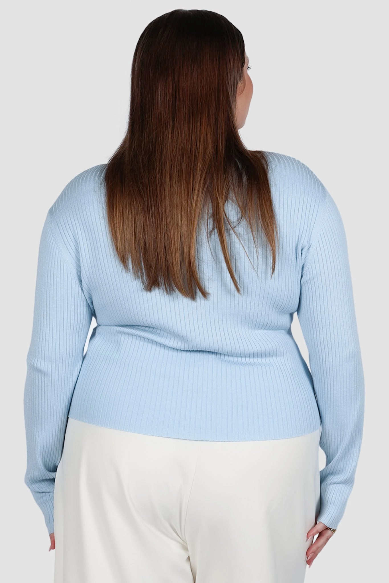 NIVARA RIB CARDIGAN SOFT BLUE