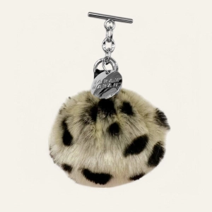Pompom Tassel | Leopard with Silver hardware