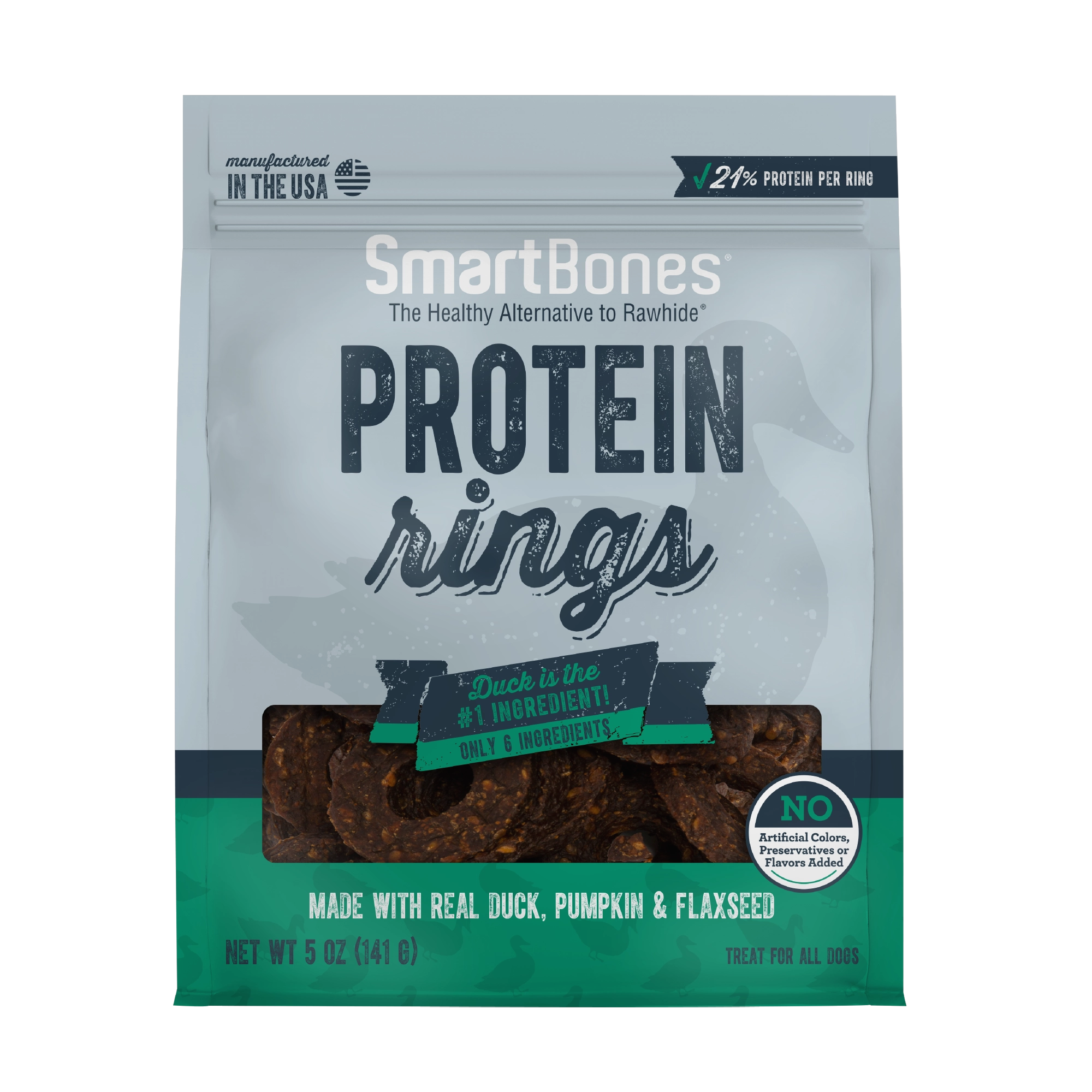 SmartBones Protein Rings Duck, Flax Seed & Pumpkin 5oz