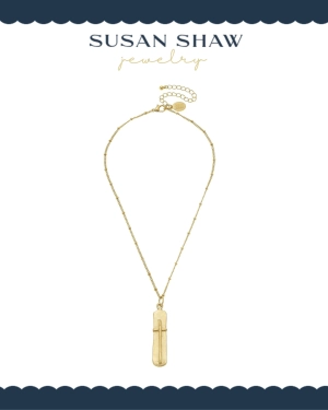 Susan Shaw | Delicate Bar Cross Necklace