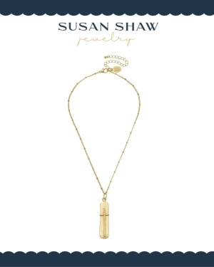 Susan Shaw | Delicate Bar Cross Necklace