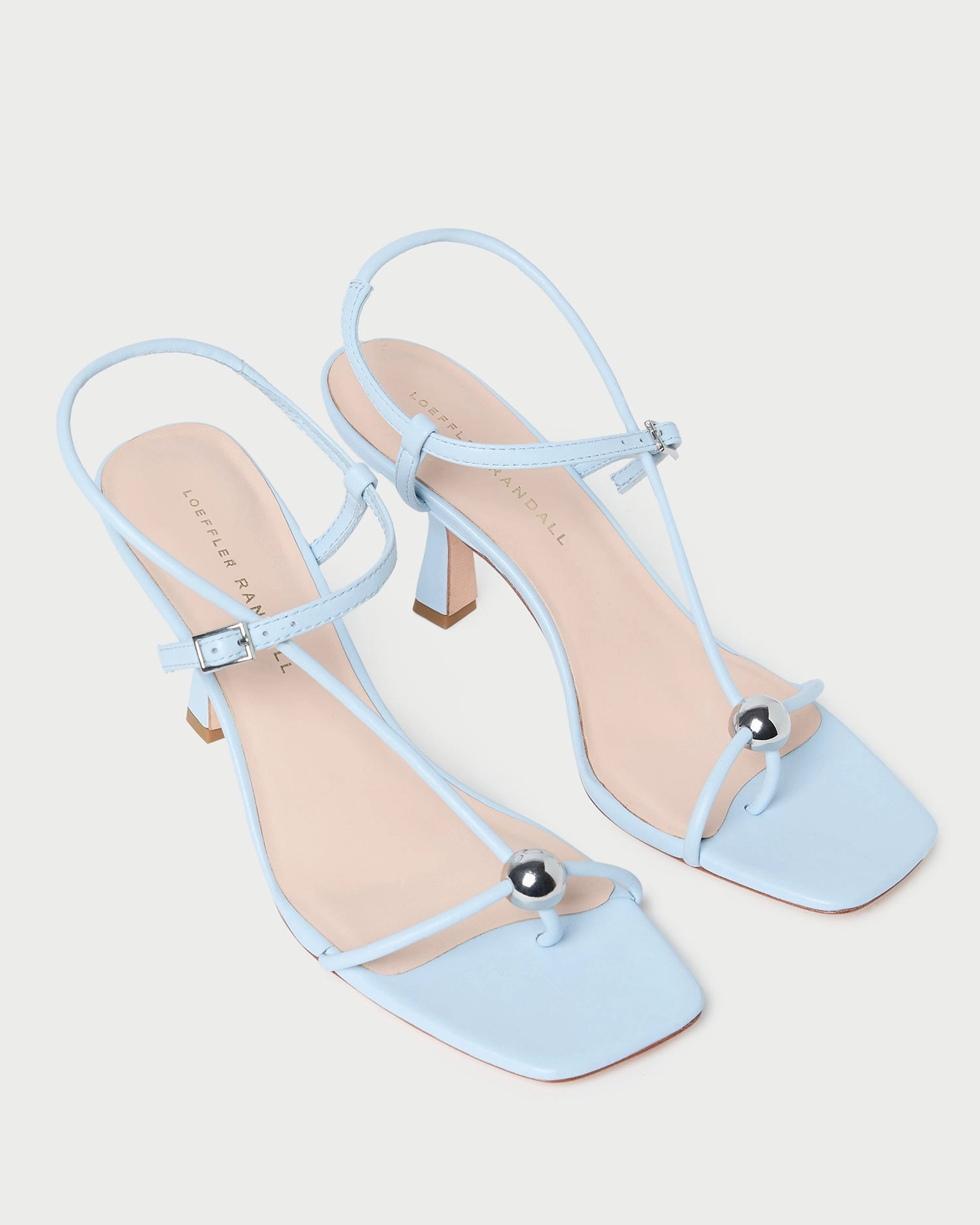 Triana Blue Leather Mid-Heel Sandal