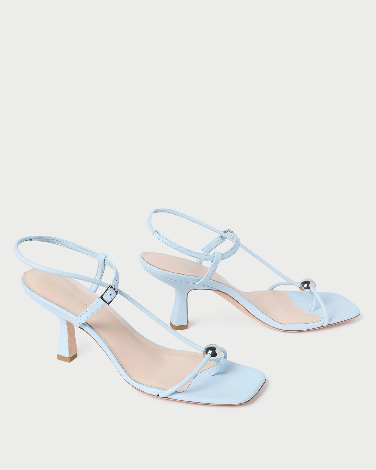 Triana Blue Leather Mid-Heel Sandal