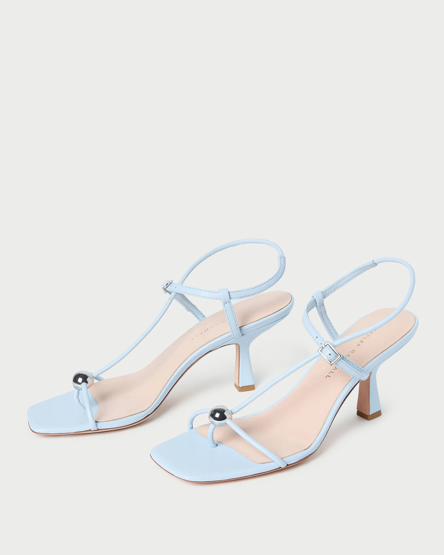 Triana Blue Leather Mid-Heel Sandal